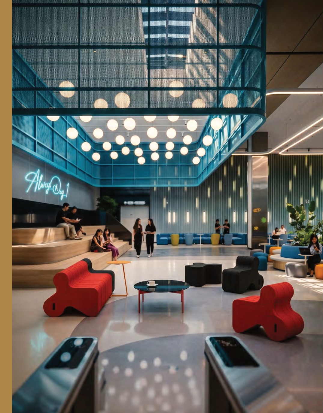 Commercial workspace furniture scene